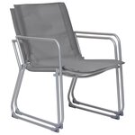 vidaXL Salon de jardin 4 Pièces Tissu et acier Gris