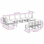 vidaXL Ensemble de canapé de jardin 9 Pièces Noir 353 x 141.5 x 71 cm