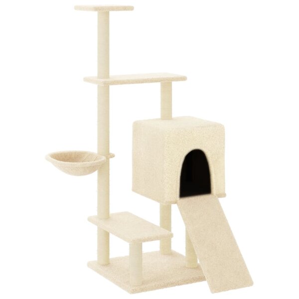 vidaXL Arbre à chat avec griffoirs en sisal crème 130 5 cm
