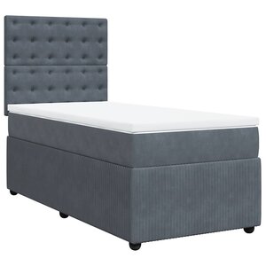 vidaXL Sommier à lattes de lit et matelas Gris foncé 80x200 cm Velours