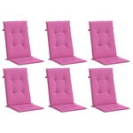 vidaXL Coussins de chaise à dossier haut lot de 6 rose tissu