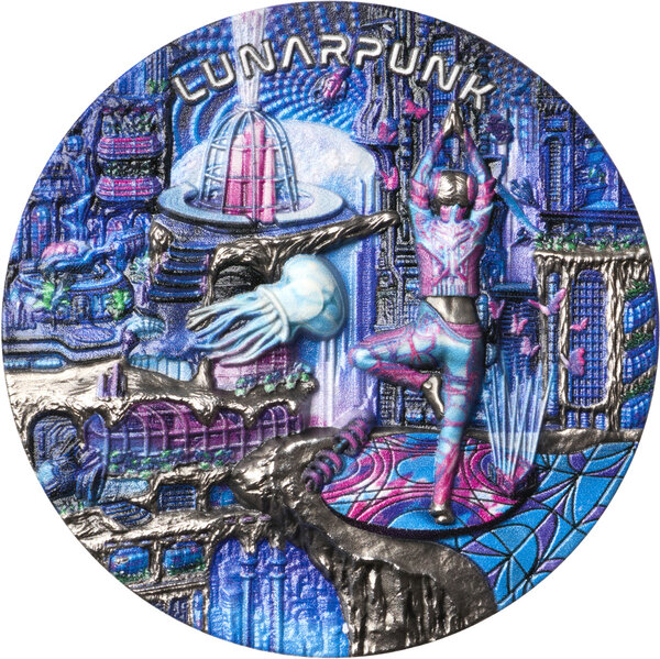 Monnaie LUNARPUNK Punk Universe 2 Oz Argent 5$ Niue 2026