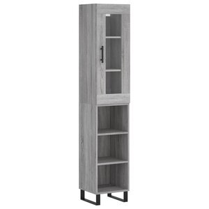 vidaXL Buffet haut Sonoma gris 34 5x34x180 cm Bois d'ingénierie