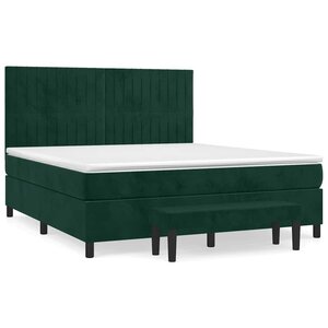 vidaXL Sommier à lattes de lit et matelas Vert foncé 180x200cm Velours