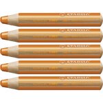 Crayon WOODY 3 en 1 Extra large orange x 5 STABILO