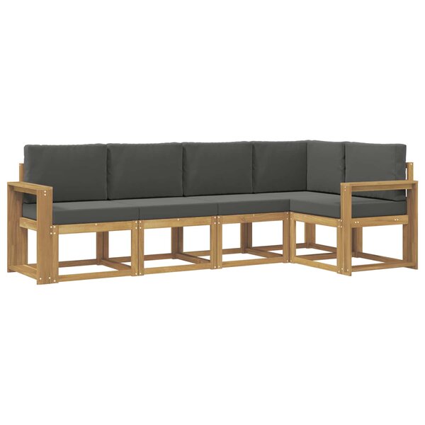 vidaXL Ensemble de canapés d'extérieur 5 pc Blanc et anthracite