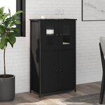 vidaXL Buffet haut noir 62x32x106 5 cm bois d'ingénierie