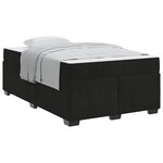 vidaXL Cadre de lit avec matelas Noir 120 x 200 cm tissu