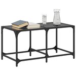 vidaXL Table basse avec dessus en verre noir 78 5x40x40 cm acier