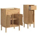 vidaXL Ensemble de mobilier de salle de bain FLORO 2 Pièces Cire marron