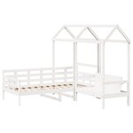 vidaXL Ensemble de lit de jour et de banc et toit 80x200 cm pin massif
