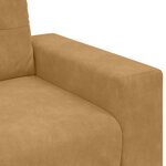 Ensemble de canapé 3 pièces avec coussins en velours marron