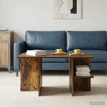 vidaXL Table basse Chêne Fumé 87 x 50 x 45 cm Bois d’ingénierie