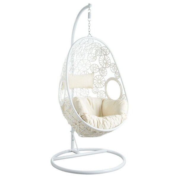 Fauteuil oeuf blanc en polyrésine sur pied