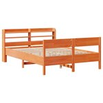 vidaXL Cadre de lit sans matelas cire marron 140x190cm bois pin massif