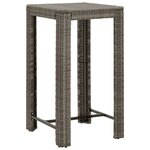vidaXL Ensemble de bar de jardin 3 Pièces et coussins gris résine tressée