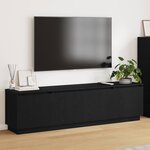 Meuble TV vidaXL avec LED en chêne noir 180x38x49 cm en bois d'ingénierie