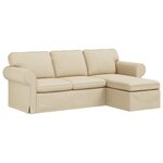 vidaXL Canapé Crème 215 x 138 x 80 cm tissu