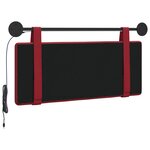 vidaXL Tête de lit suspendue Avec lumière LED Bordeaux Simili cuir