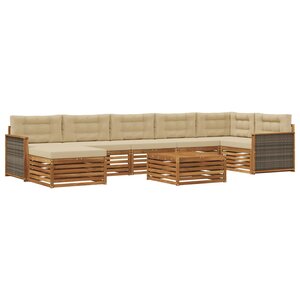 vidaXL Ensemble de canapés d'extérieur 8 Pièces Naturel et Beige