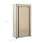 vidaXL Armoire à chaussures avec housse Crème 58x28x106 cm Tissu