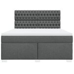 vidaXL Sommier à lattes de lit avec matelas Gris foncé 180x200cm Tissu