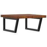 vidaXL Étagère de vasque murale acier et bois de chêne massif