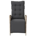 vidaXL Chaise inclinable de jardin avec repose-pied gris clair rotin
