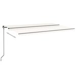 vidaXL Auvent manuel rétractable 500x350 cm Crème