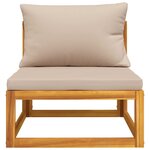 vidaXL Salon de jardin avec coussins 2 Pièces bois massif acacia