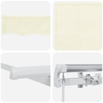 vidaXL Auvent Rétractable Crème et Blanc