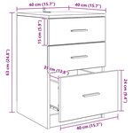 vidaXL Cabinet de chevet avec tiroir chêne artisanal 40 x 40 x 63 cm
