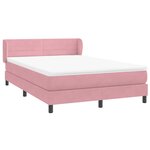 vidaXL Sommier à lattes de lit avec matelas rose 160x210 cm velours