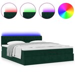 vidaXL Cadre de lit ottoman avec matelas vert foncé 200x200 cm velours