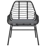 vidaXL Ensemble à manger de jardin coussins 7Pièces noir poly rotin verre