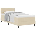 vidaXL Lit à ressorts avec matelas Crème 80 x 200 cm tissu