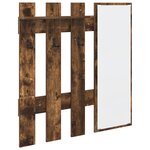 vidaXL Porte-manteau mural avec stockage avec miroir Chêne fumé 100 x 10 x 100 cm