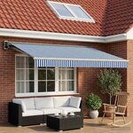 vidaXL Toile de rechange pour auvent Bleu et Blanc 450 × 300 cm