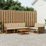 vidaXL Ensemble de canapés d'extérieur 6 Pièces Naturel et Beige