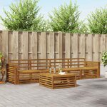 vidaXL Ensemble de canapés d'extérieur 5 Pièces Naturel