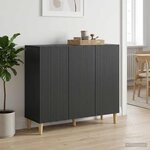 vidaXL Buffet Noir 89 x 34 5 x 80 cm Bois d'ingénierie