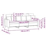 vidaXL Canapé à 3 places Crème 180 cm Tissu