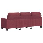 vidaXL Canapé à 3 places Rouge bordeaux 180 cm Tissu