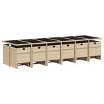 vidaXL Ensemble à manger de jardin et coussins 17 Pièces mélange beige