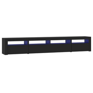 vidaXL Meuble TV avec lumières LED Noir 240x35x40 cm