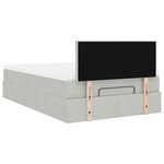 vidaXL Cadre de lit ottoman et matelas gris clair 120x200 cm velours