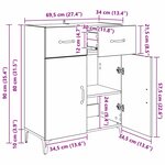 vidaXL Buffet Chêne noir 34 x 69.5 x 90 cm Bois d'ingénierie