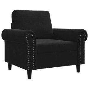 vidaXL Fauteuil Noir 60 cm Velours
