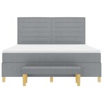vidaXL Lit à ressorts avec tête de lit Gris clair 200 x 180 cm tissu