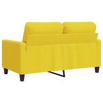 vidaXL Canapé à 2 places Jaune clair 120 cm Tissu